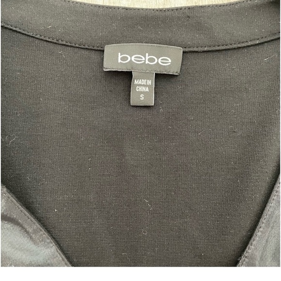 BEBE short mini skirt dress with zipper in the front leather trim size medium - Picture 9 of 13